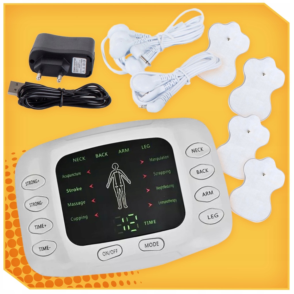 ELEKTROSTYMULATOR mięśni nerwów masażer NA BÓLE 4 elektrody WIELE FUNKCJI EAN (GTIN) 5906700046452